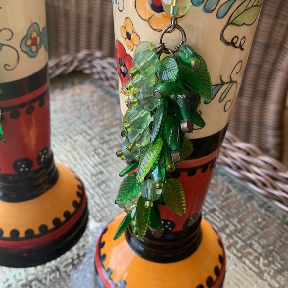 HandPainted ceramic candle stick holders - Picture 2 of 6